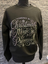Powered by Prosecco Christmas Diamontie Sweatshirt